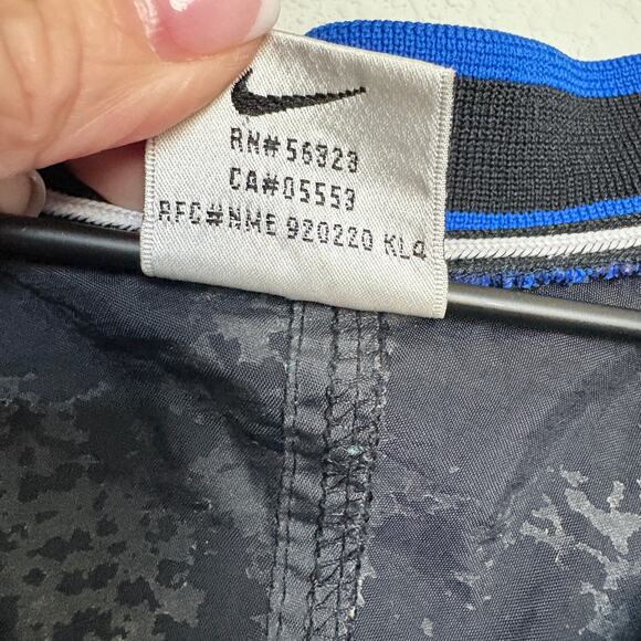 Vintage Nike V Neck Windbreaker Jacket Black Blue Trim XL 90s Y2K Streetwear - Picture 5 of 10